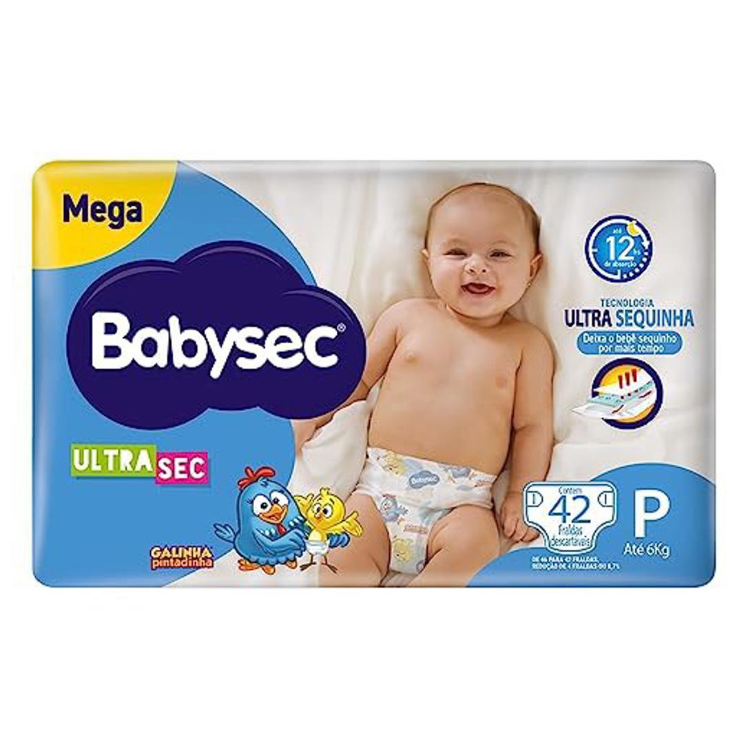 Fraldas Babysec Ultrasec Galinha Pintadinha P, 42 Unidades