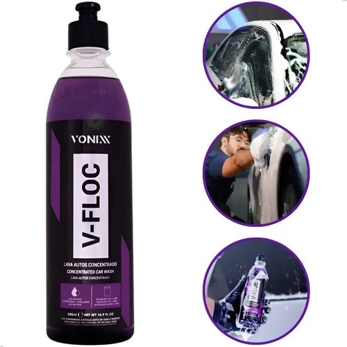Shampoo Automotivo Concentrado Neutro Vonixx V-Floc 500ml Brilho