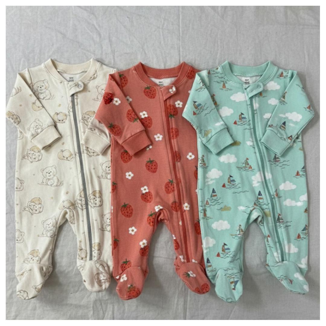 Kit com 3 Macacões para Bebê