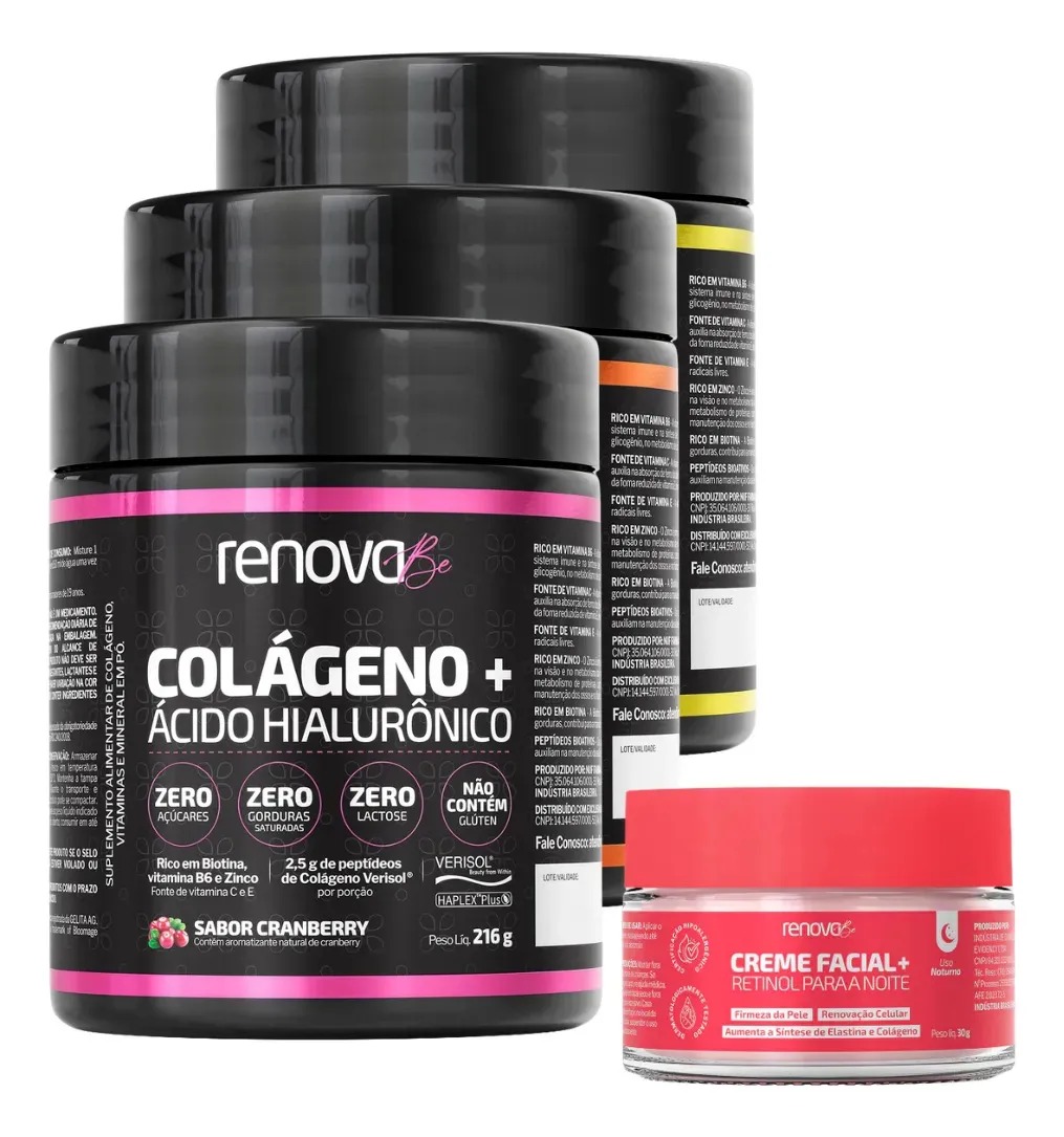 Kit 3x Colágeno Renova Be com Ácido Hialurônico
