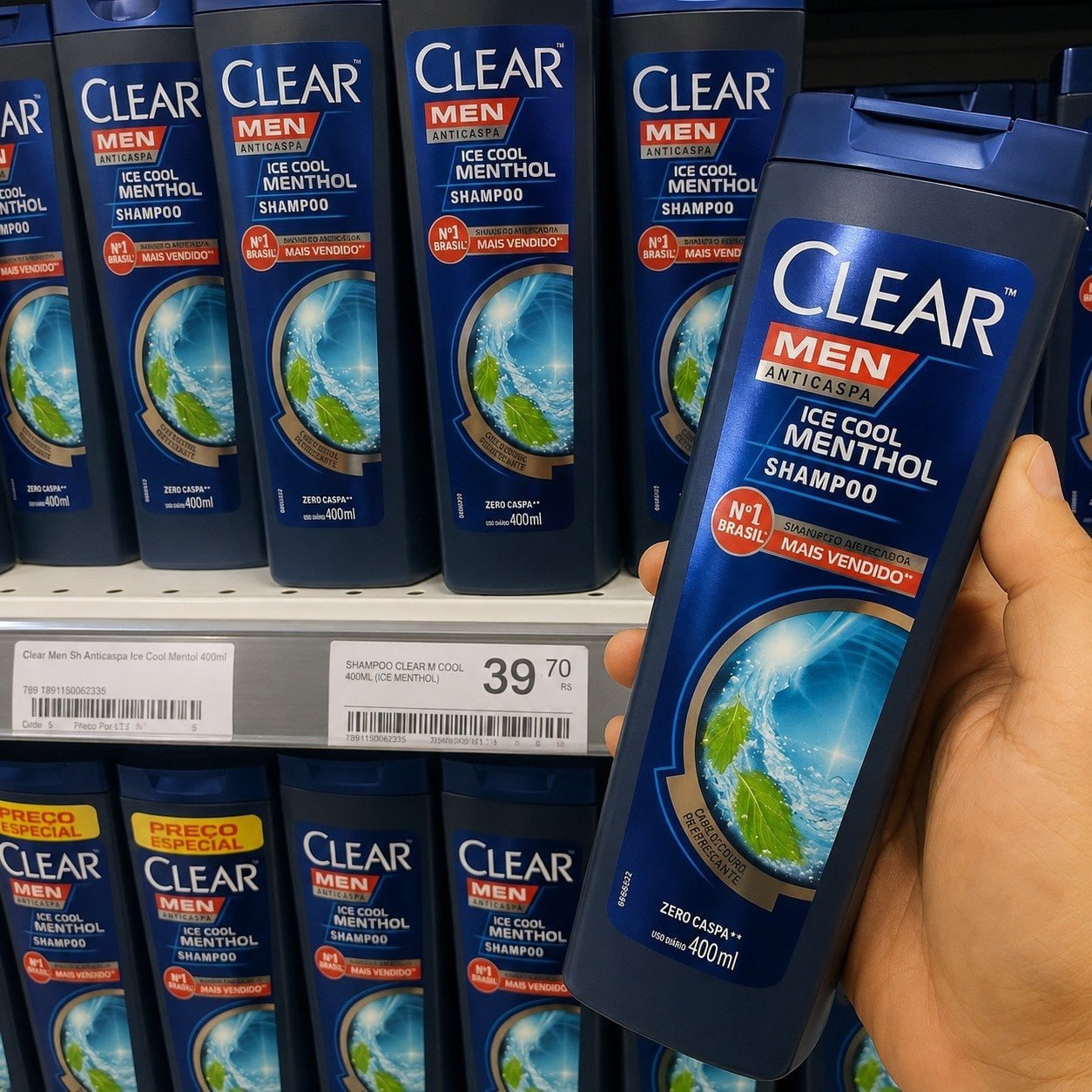 Shampoo Clear Men Anticaspa Ice Cool Menthol 400ml