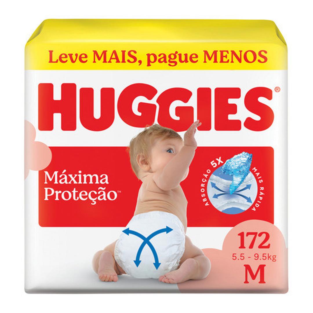 Huggies Fralda Descartável Máxima Proteção M - 172 Un