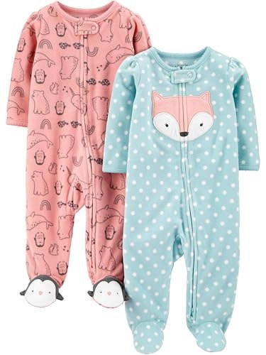 Simple Joys by Carter's Macacão de Lã para Bebês Meninas, Pacote com 2