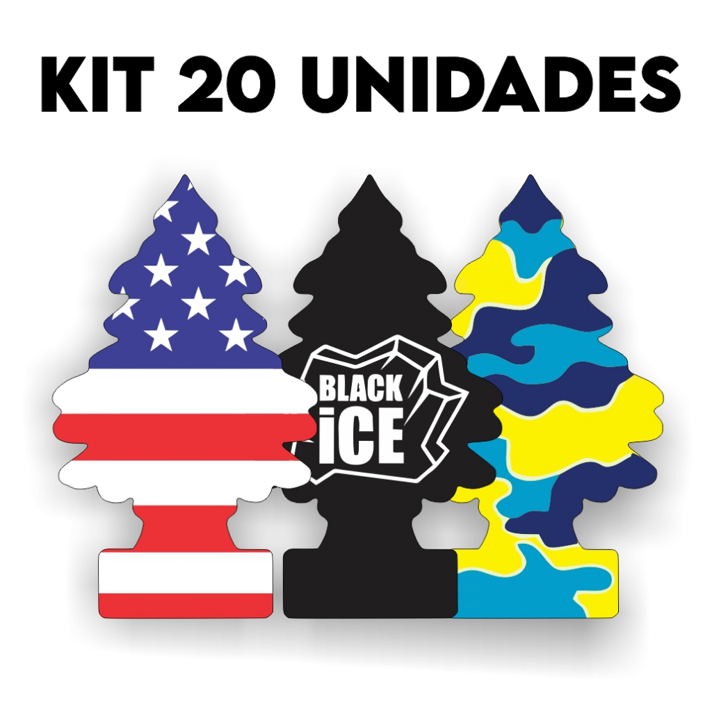 Kit 20 Aromatizadores de Carro Pinheiro Sortidos