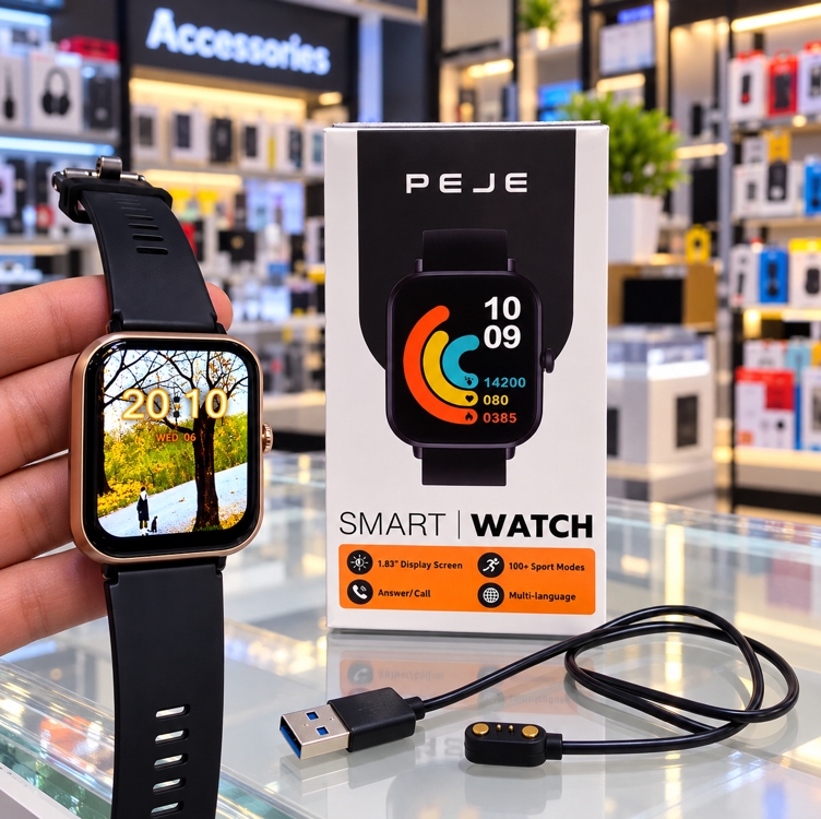 Smartwatch PEJE T6 com Chamadas, Pulseira Extra e 100+ Modos Esportivos