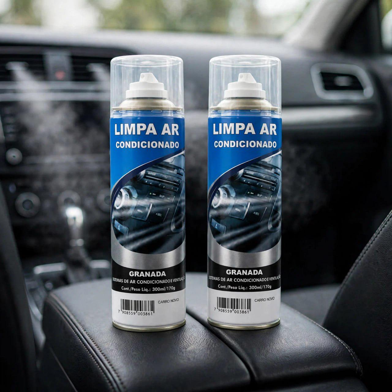 Kit com 2 Limpa Ar-Condicionado para Carro Higienizador em Spray