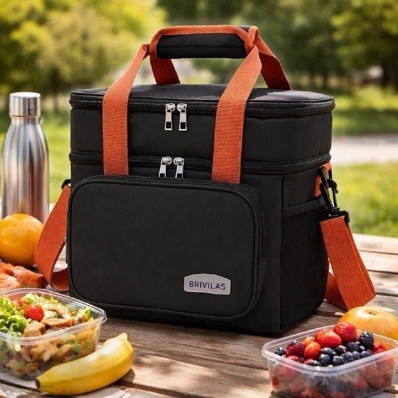 Bolsa Térmica Marmita Lancheira Grande Cinza