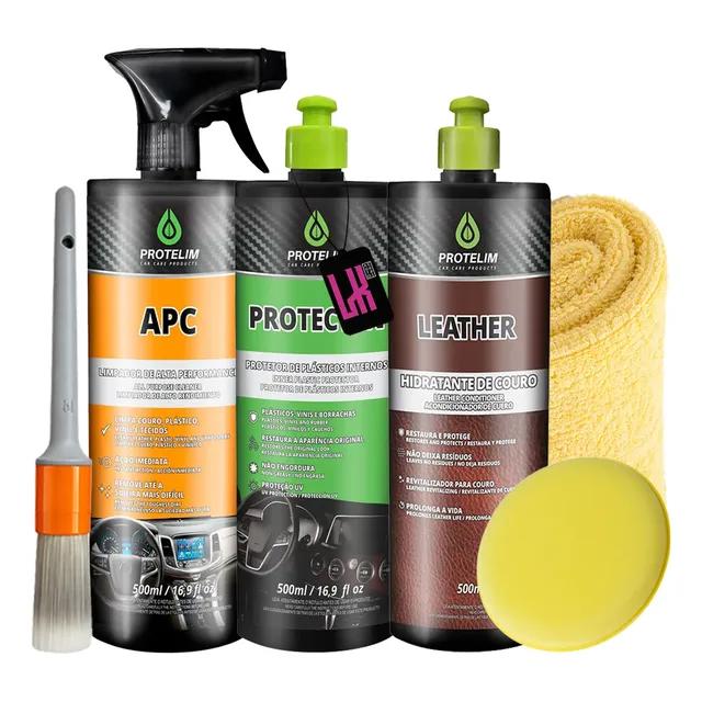 Kit Limpa Interna Protelim Revitaliza Plástico Hidrata Couro