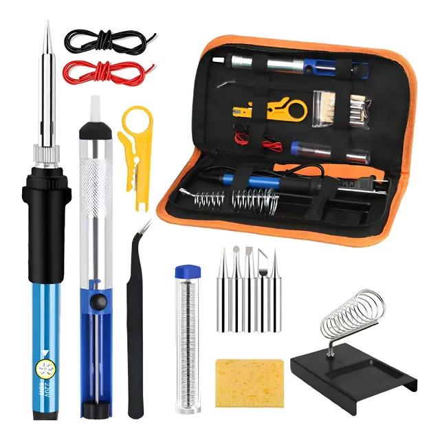 Kit Ferro de Solda 60W Profissional Completo Ajustável 220V