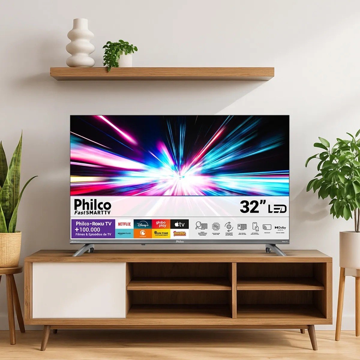 Smart TV 32 Philco Roku TV Dolby Audio HDR10 P32CRB