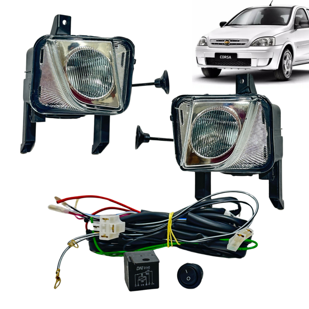 Kit Farol de Milha Auxiliar para Corsa Montana 2002 a 2012
