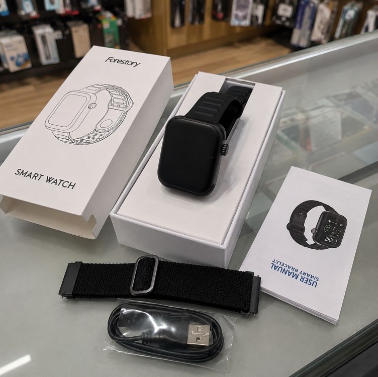 Relógio Smartwatch FORESTORY Inteligente Tela 1.83 Bluetooth Ip68 À Prova D'água Notificações Chamadas Saúde Smart Watch Relogio Corrida Com Android E Ios Com 2 Pulseiras Feminino Masculino