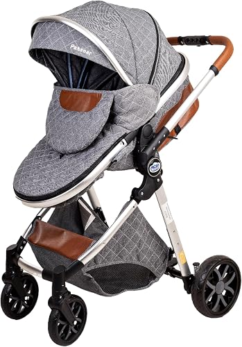 Passear Baby Carrinho de Bebê 3 em 1 Ares - Cinza