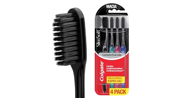 Escova Dental Colgate Slim Soft Black 4 Unidades