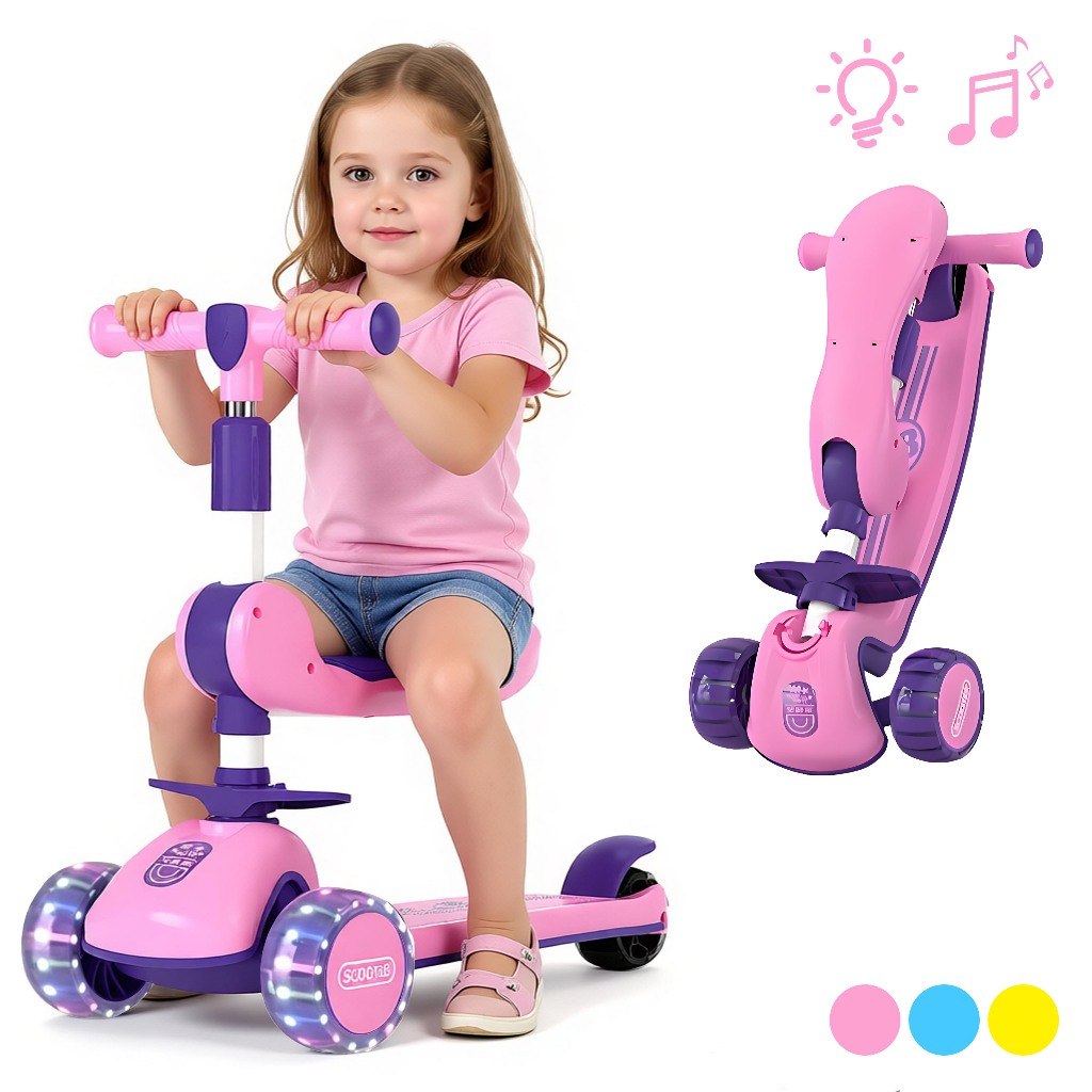Patinete Infantil Dobrável com Luzes LED