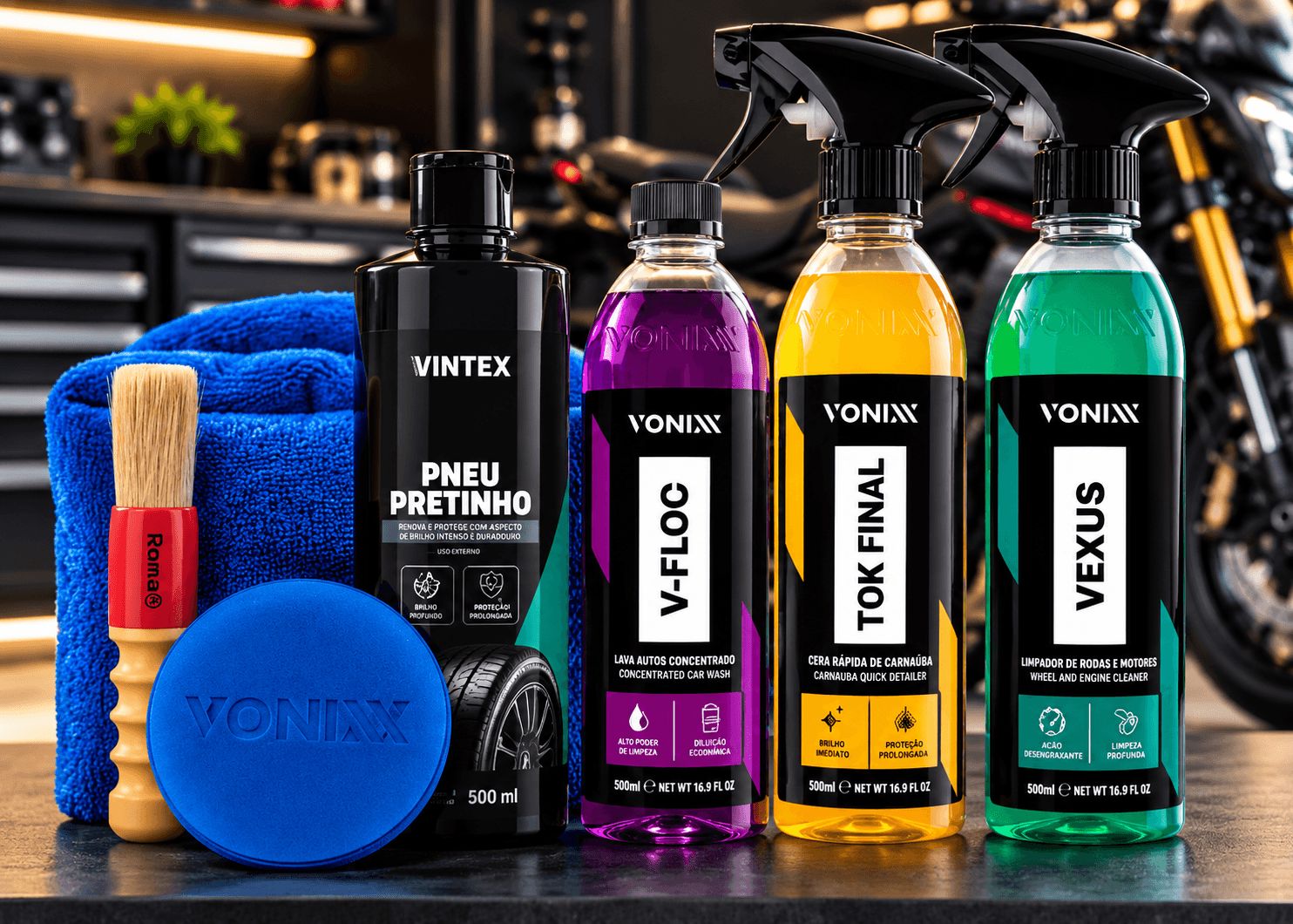 Kit Shampoo V-floc Cera Tok Final Vexus Vonixx Pretinho Vint