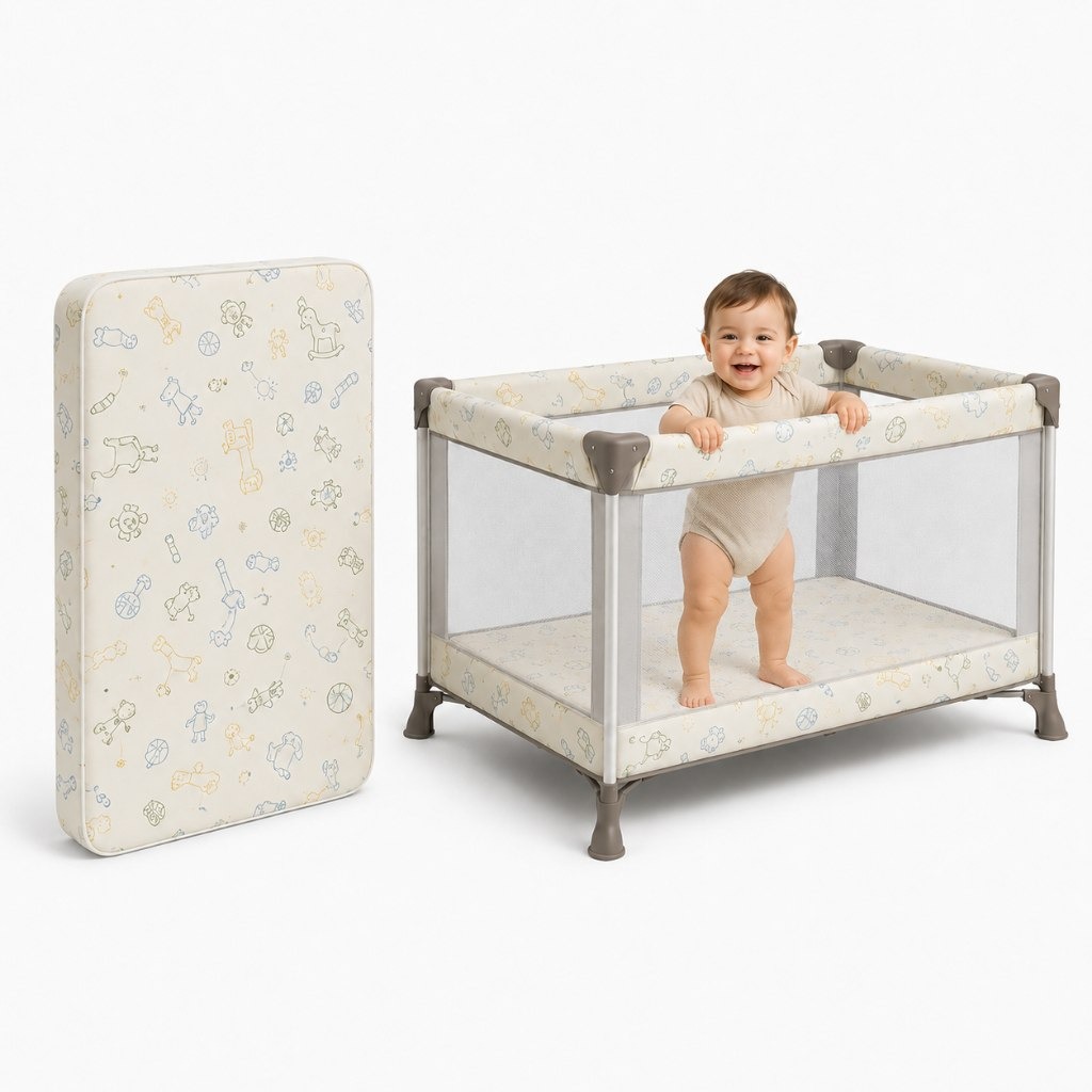Colchão Para Chiqueirinho 100x70 Cercadinho Infantil Mini Colchão Confortável Antiácaro e Hipoecogênico