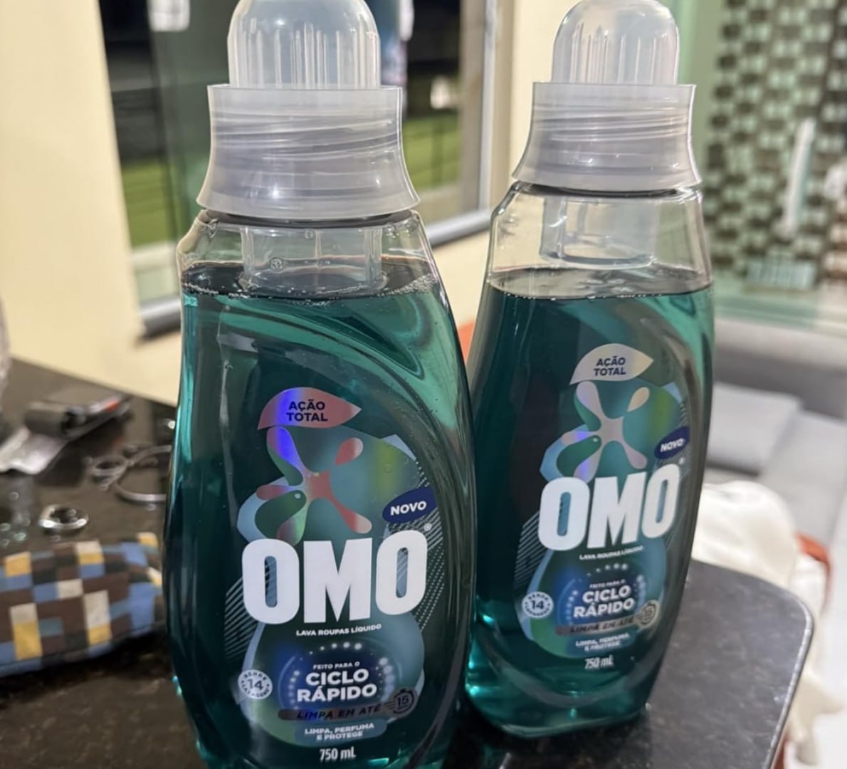 Lava Roupas Líquido Ciclo Rápido Omo Ação Total 750ml