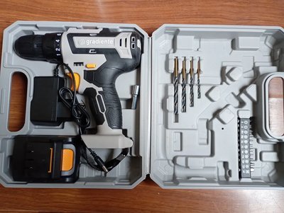 Parafusadeira Furadeira sem Fio 12V 3/8 pol 10mm Gradiente Profissional com Maleta, Brocas e Bits