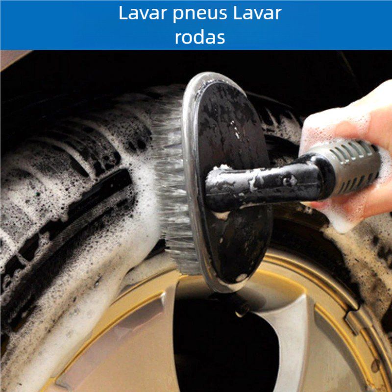 Limpador de Pneu Automotivo – Escova com Cabo Emborrachado