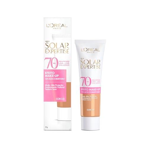 Protetor Solar Facial com Cor FPS 70 Alta Cobertura L'Oréal Paris Solar Expertise Efeito Make Up Cor 2.0 30g