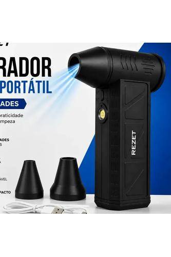 Soprador de Ar Mini Turbo Portátil USB Sem Fio Recarregável - Preto