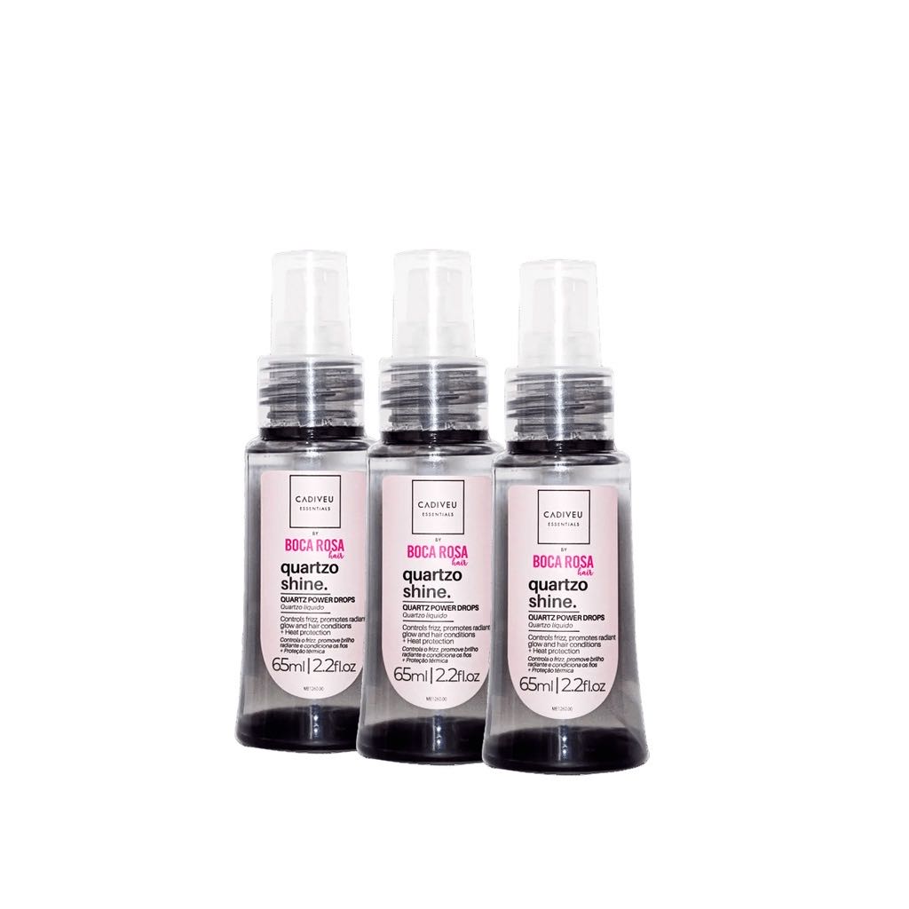 Kit com 3 Óleos Capilares Quartzo Shine 65ml Cadiveu