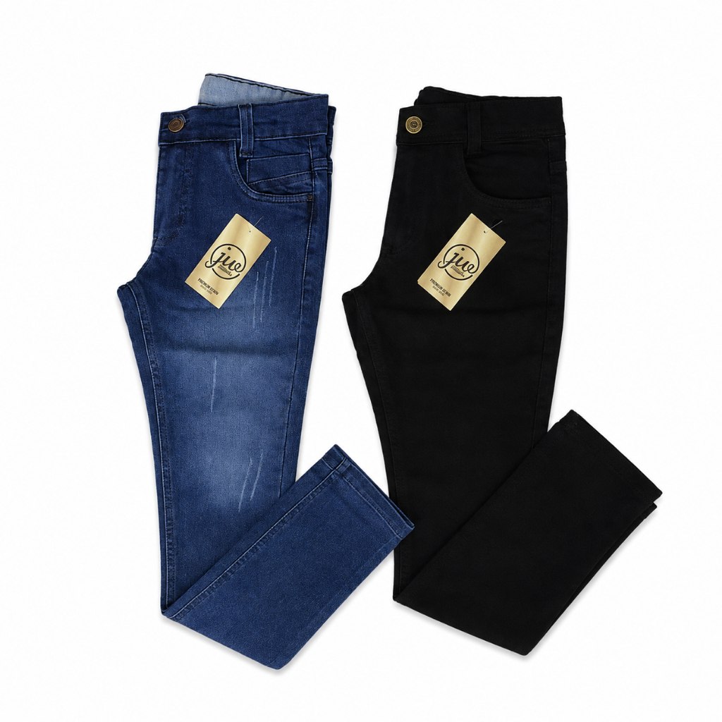 Kit 2 Calças Jeans e Sarja Masculinas Infantojuvenis