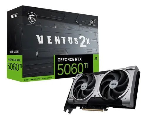 Placa de Vídeo MSI RTX 5060 Ti 16GB GDDR7 Ventus Plus 128 bits