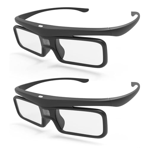 NothingProjector Óculos 3D de Obturador Ativo Recarregáveis, Compatíveis com Projetores 3D DLP-Link (2 Unidades)