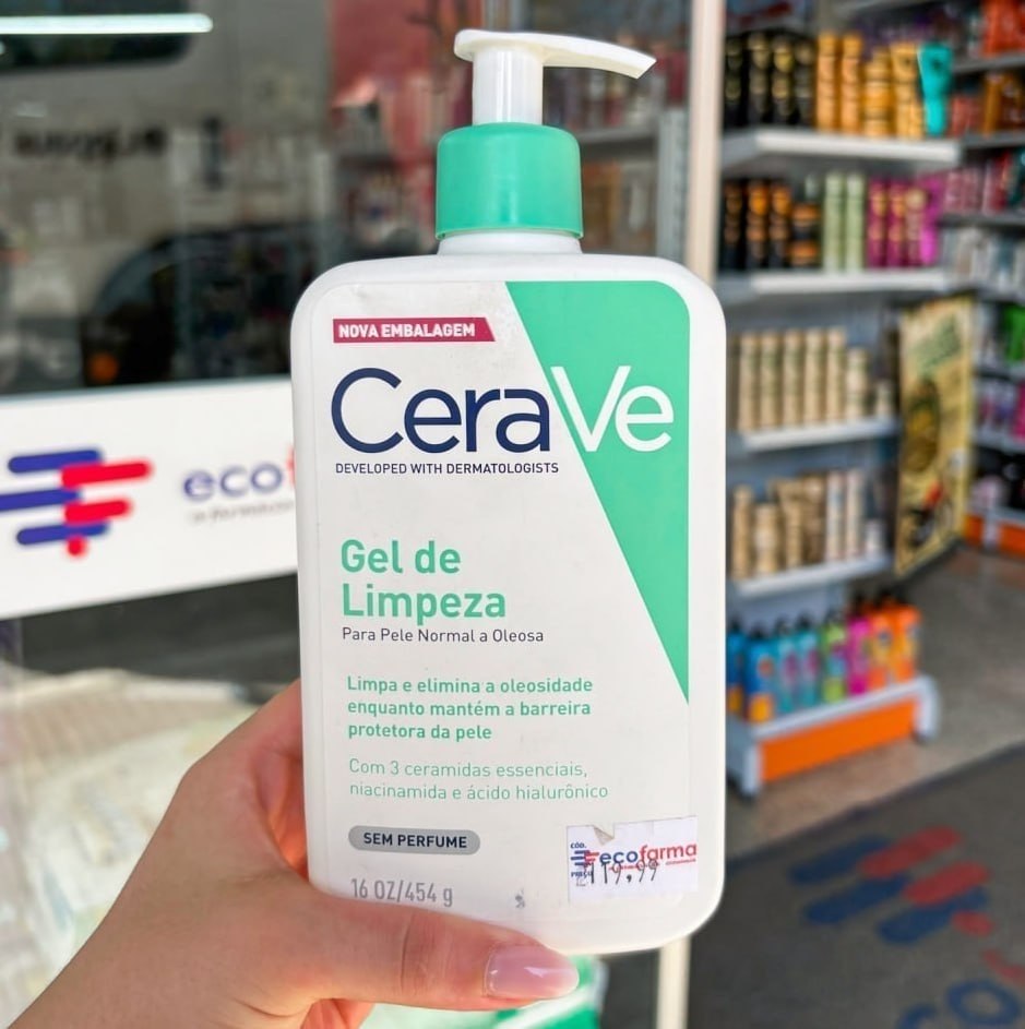 CeraVe Gel de Limpeza Facial para Pele Oleosa com Ácido Hialurônico e Niacinamida