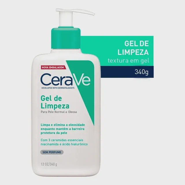 Gel de Limpeza Facial CeraVe 3 Ceramidas e Niacinamida 340g