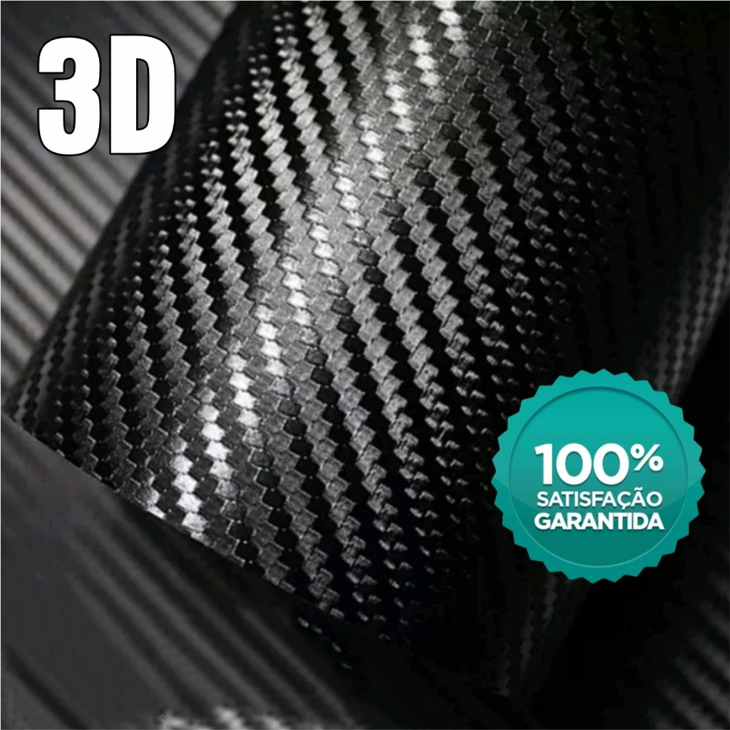 Adesivo Vinil Fibra de Carbono 3D à Prova d’Água 1m x 35cm