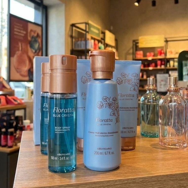 Combo Floratta Blue Crystal: Body Spray + Creme Corporal