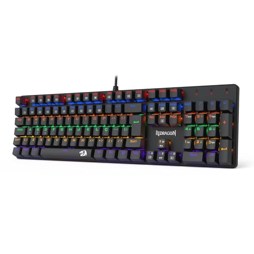 Teclado Mecânico Gamer Redragon Valheim Rainbow Preto Switch Brown USB-A K608-R