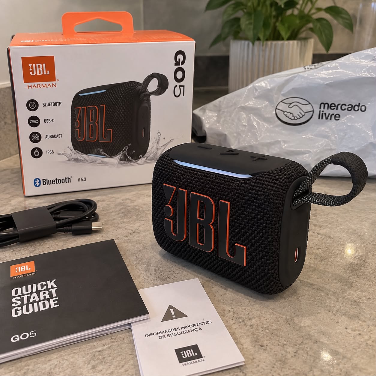 Caixa de Som Bluetooth Portátil Go 5 Preta JBL