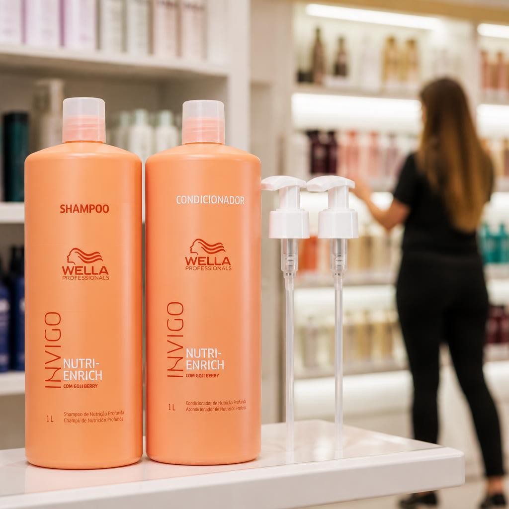 Kit Wella Invigo Nutri Enrich Shampoo, Condicionador e Válvulas