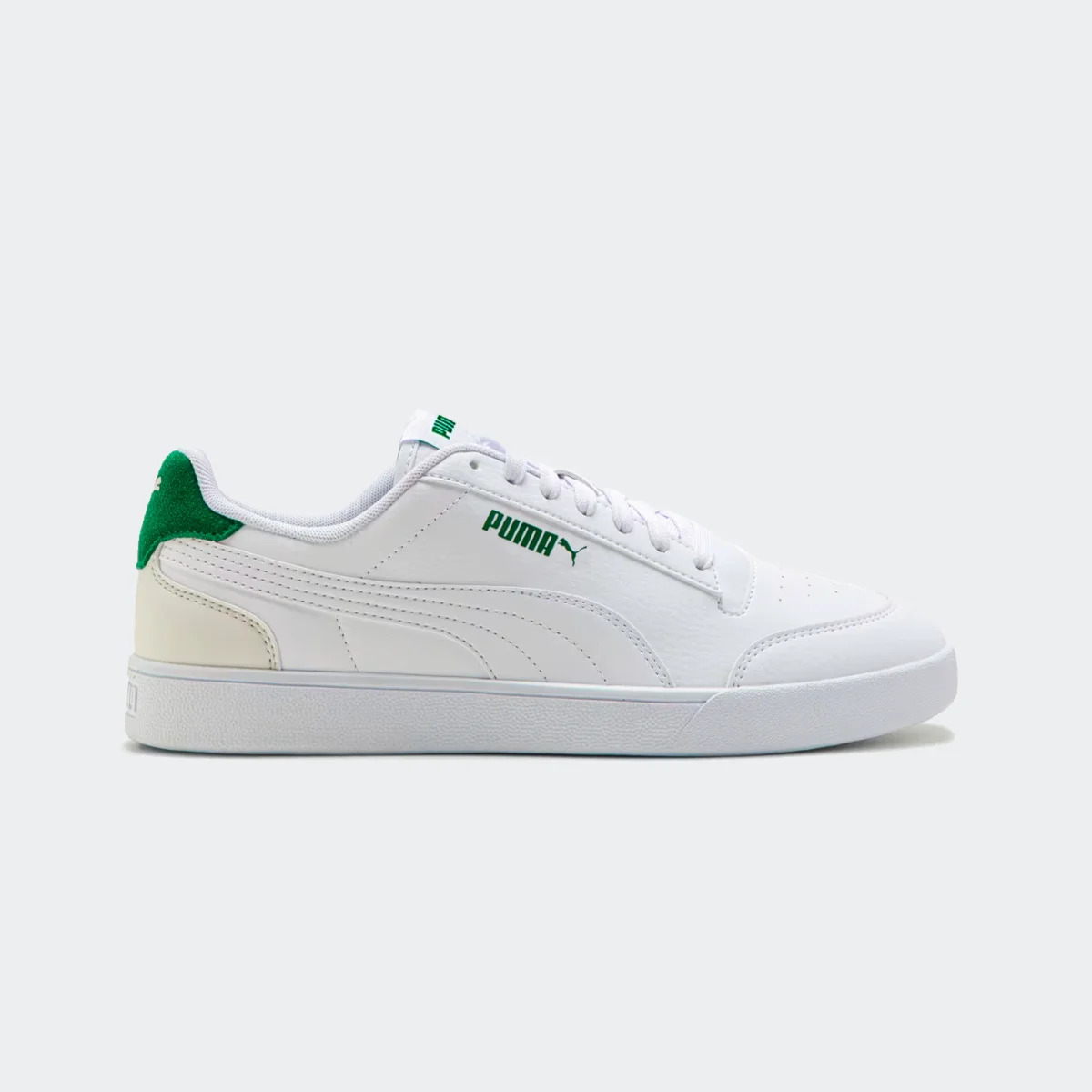 Tênis Masculino e Feminino Shuffle Puma White-Vapor Gray-Archive Green