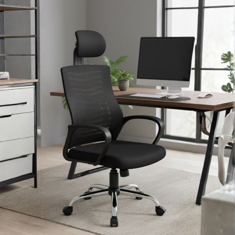 Cadeira de Escritório Ergonômica Diretor Com Apoio de Cabeça