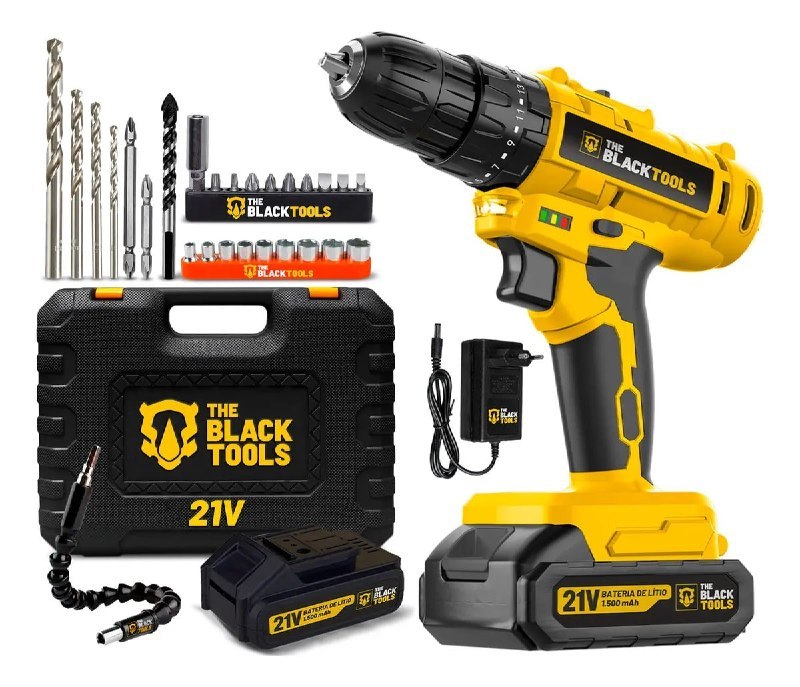Parafusadeira Furadeira de Impacto a Bateria 21V 3/8" Bivolt