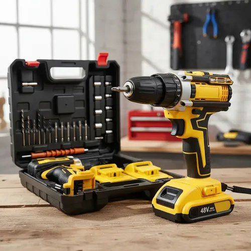 Furadeira Parafusadeira de Impacto 2 Baterias 21V + 46 Peças