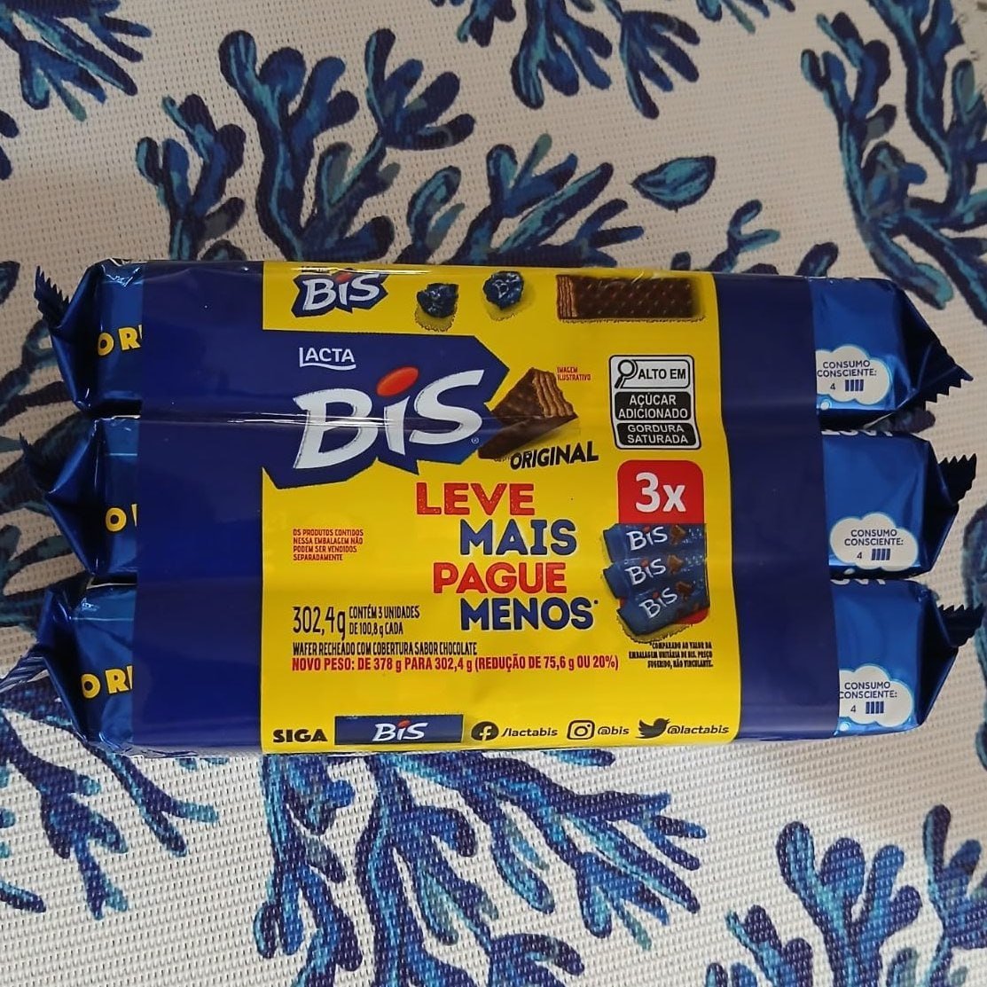 Bis Original Ao Leite - Kit com 3 unidades de 100,8g