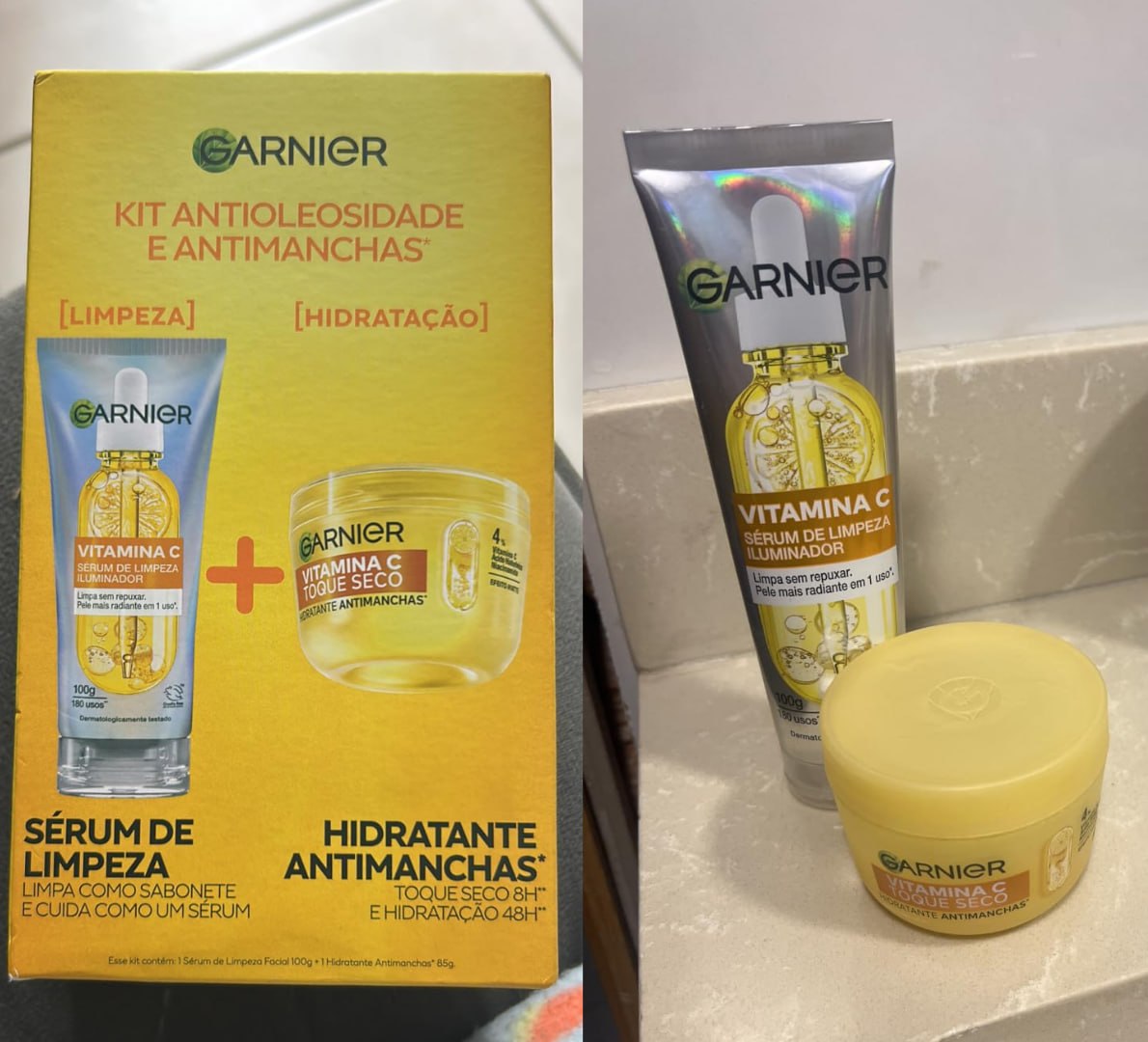 Sérum de Limpeza 100g + Hidratante Antimanchas Garnier 85g