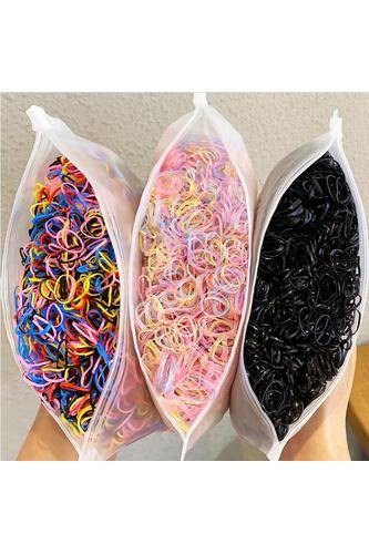 Bolsa Elástico de Cabelo Feminino Descartável Multicolorido com 2000 Peças