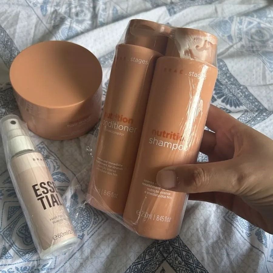 Kit Braé Stages Nutrition Shampoo, Condicionador, Máscara e Fluid Finalizador Essential 60ml