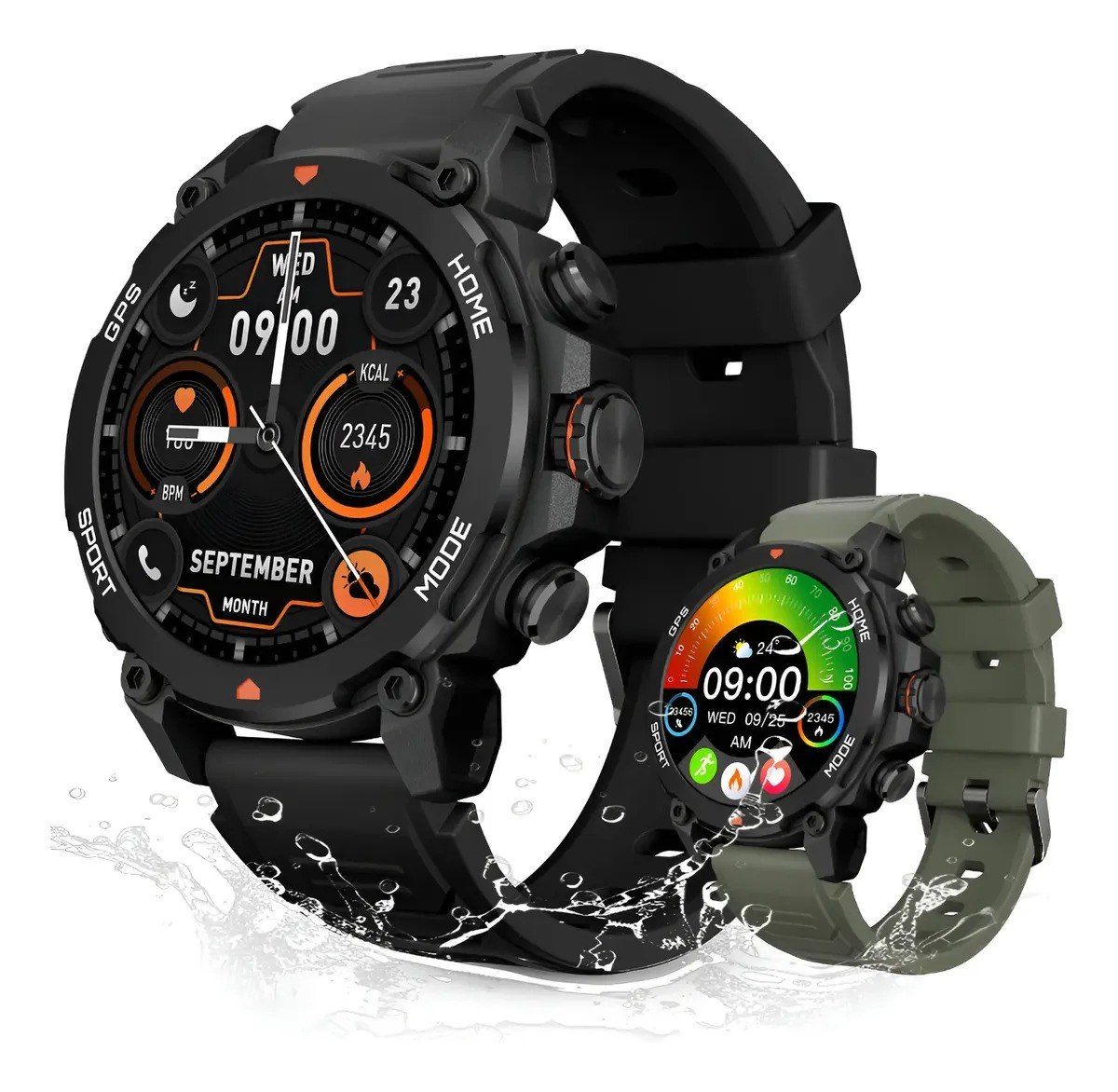 Relógio Smartwatch Aurafit Trek1 com GPS à prova d'água 5ATM