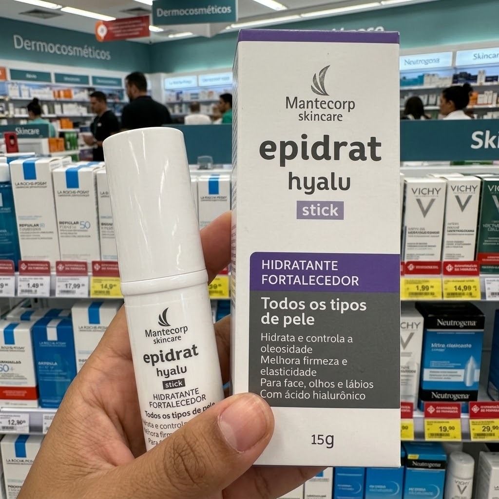 Hidratante Facial em Bastão Skincare Epidrat Hyalu Stick 15g Mantecorp