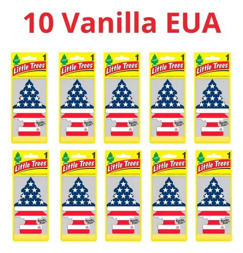 Kit 10 Odorizador Automotivo Little Trees EUA Vanillaroma