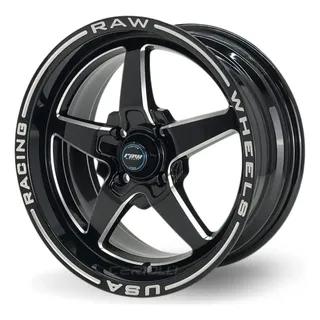 Rodas Raw Racing RTS Five Aro 15 4x100 Tala 7 Preto Diamantado