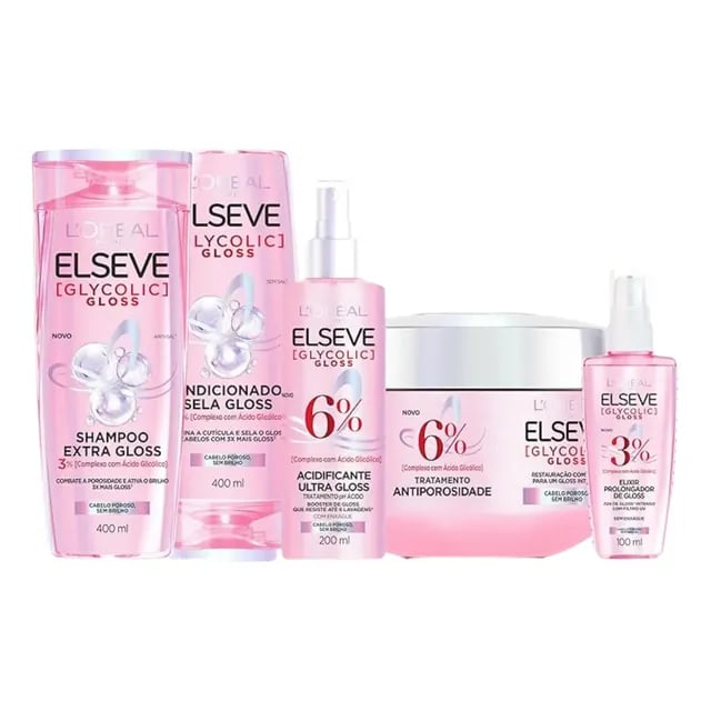Kit Elseve Glycolic Gloss 5 Passos